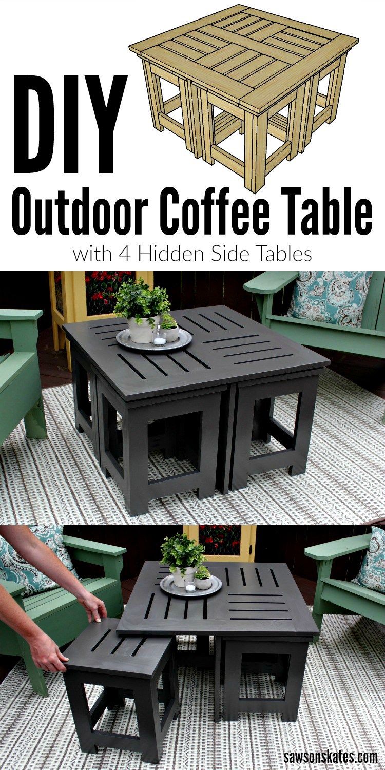 diy outdoor coffee table with hidden side tables for the home decor looking ideas easy this plans shows how make small perfect patio deck plus features best websites long wood