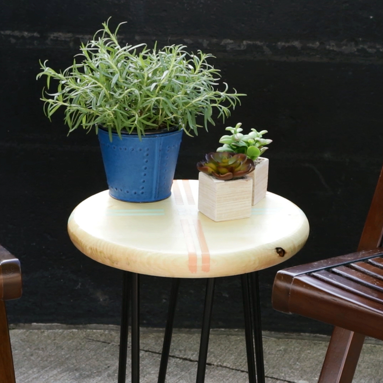 diy outdoor side table with hairpin legs better homes gardens leg green container plants blue cherry corner accent small student desk stackable tables fruit drinks recipes black