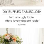 diy ruffled tablecloth french vintage style tidbits accent table cloth ruffle from cotton sheets turn your inexpensive fold tables into lovely outdoor egg chair yellow and grey 150x150