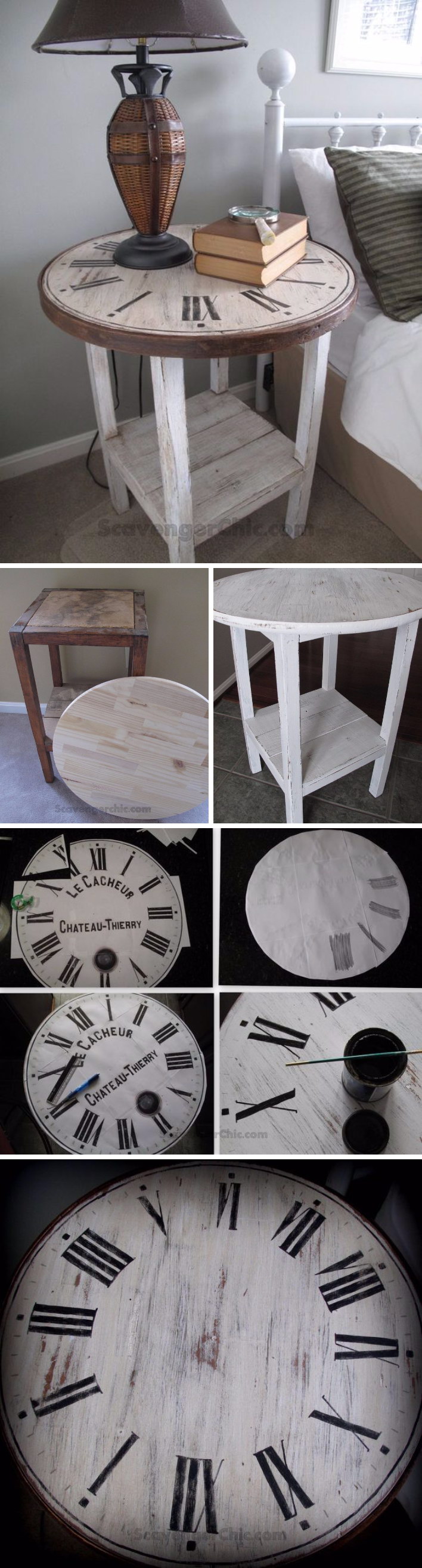 diy side table ideas with lots tutorials wire basket accent vintage clock white and silver patio seating distressed grey quatrefoil end mirror office metal outdoor antique drop