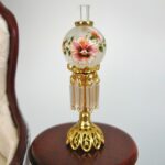 dollhouse doll house miniature electric victorian table lamp pansy accent lamps this lovely stands tall made gold plated solid brass the bulb wire with male plug end spiralizer 150x150