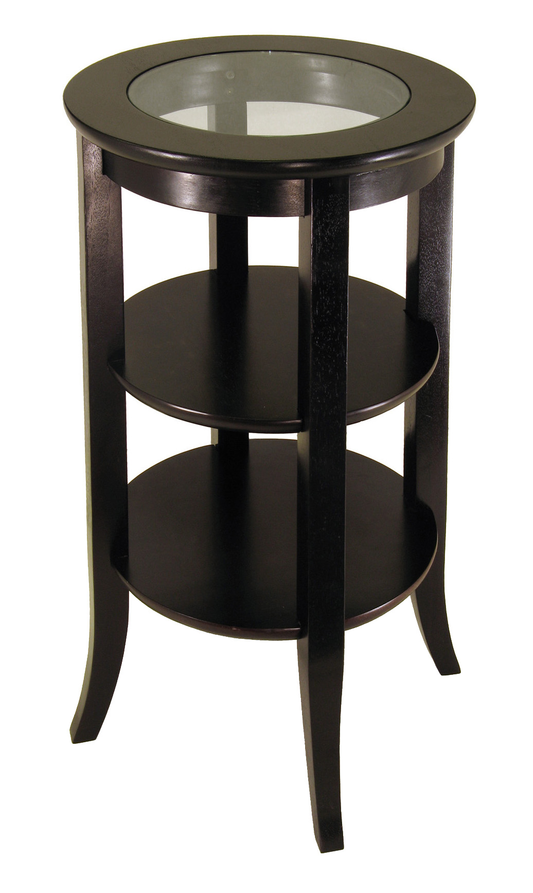 dolphins accent table winsome daniel with drawer black finish genoa inset glass two shelves beautiful centerpieces for dining room spindle legs decoration accessories square