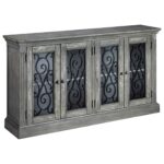 door accent cabinet antique gray finish decorative grilles products signature design ashley color cottage accents table with doors glass black leather dining room chairs designer 150x150