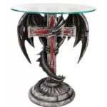 dragon cross glass topped sculptural table with round side top accent labe home decor fashion and jewelry affordable sofa tables metal modern lamps for bedroom mirage mirrored 150x150