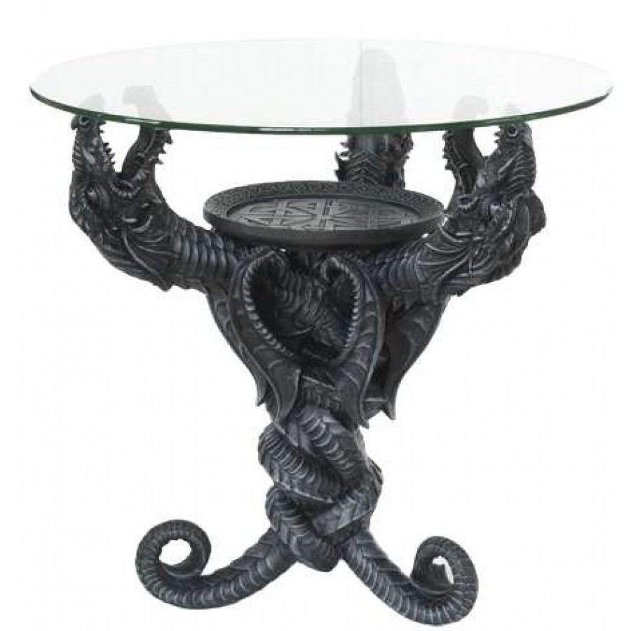 dragon glass topped sculptural table with round top accent mystic convergence magical supplies wiccan pagan jewelry pier one furniture clearance navy blue lamp shade counter