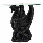dragon gray sculptural table with round glass inches gothic home decor top accent roaring mystic convergence wiccan supplies pagan jewelry end tables target outdoor lounge chairs 150x150