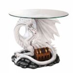 dragon treasure glass topped sculptural table with round white top accent majestic dragonfly home decor artwork unique pottery barn reclaimed wood coffee thin console navy blue 150x150