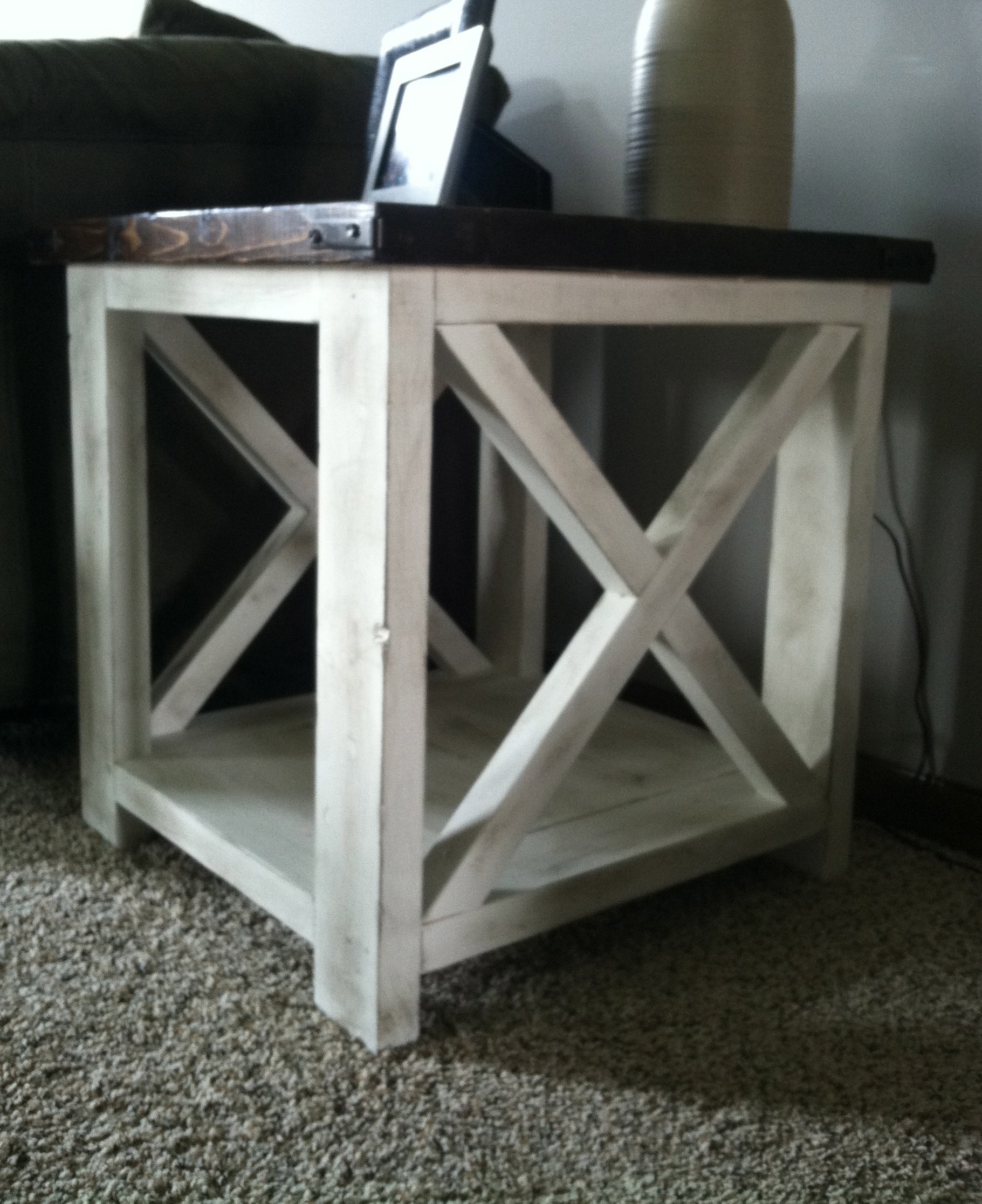 drexel table probably super fun rustic chic end tables idea ana white coffee diy projects funky side industrial farmhouse decor unfinished wood legs ashley hamlyn furniture round