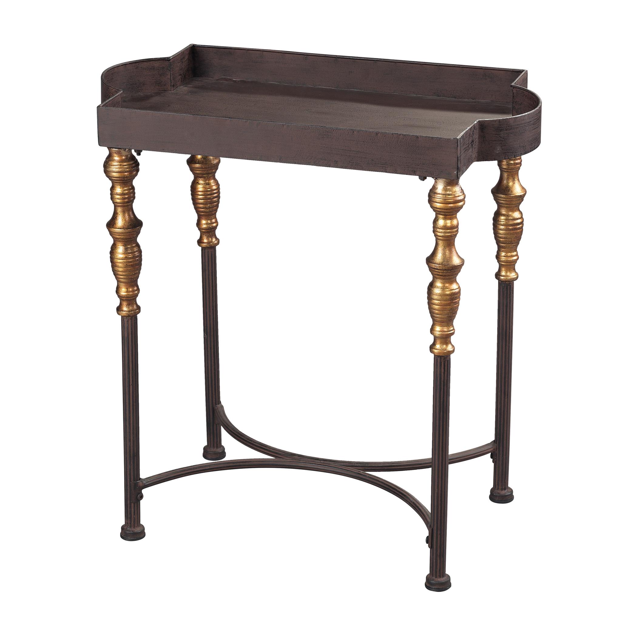 dudley accent table dark bronze gold small nesting tables metal pottery barn glass console kitchen with chairs dining furniture ashley white dresser outdoor wrought iron pier