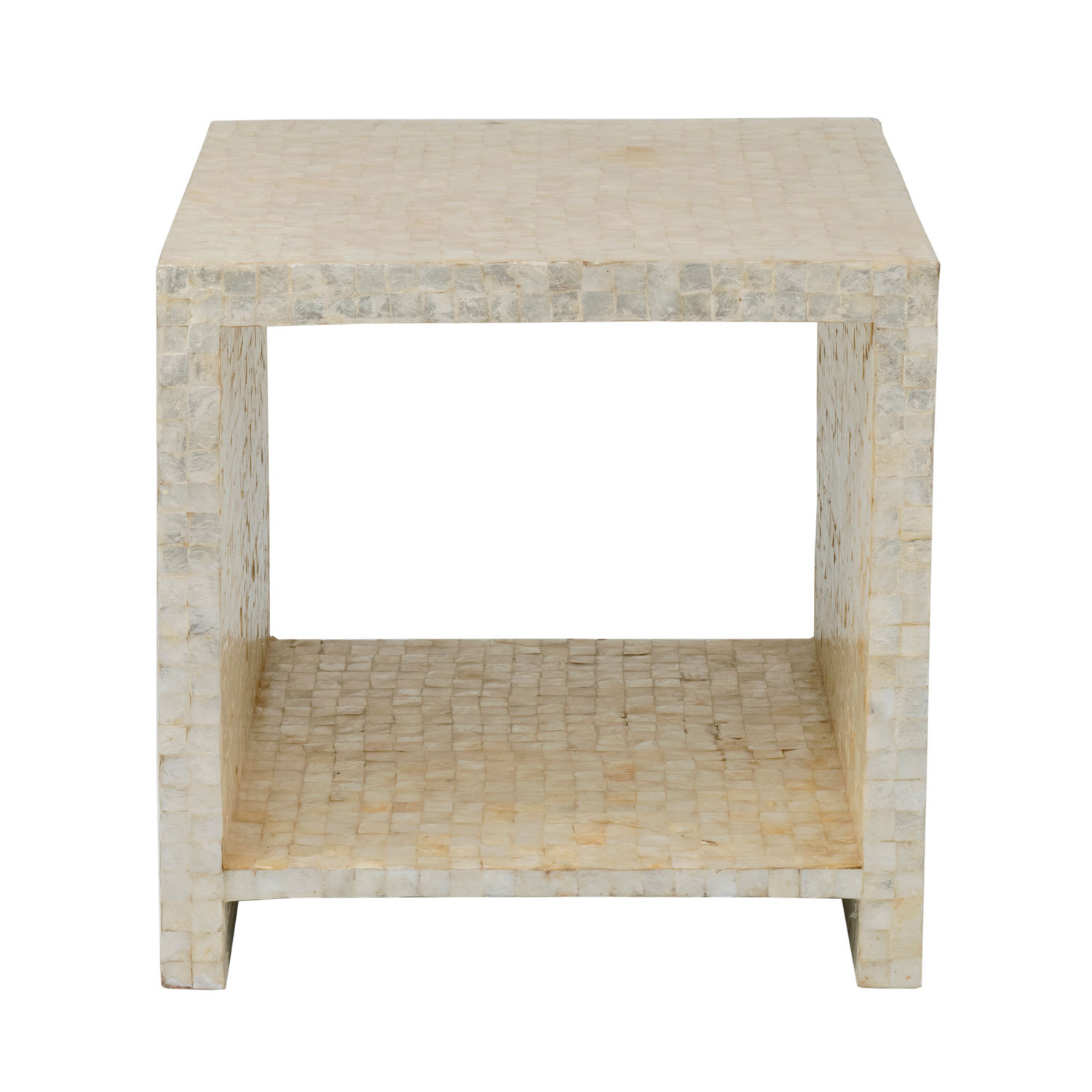 east main yutan off white square wood and capiz accent table hover zoom deck umbrella acrylic entry sauder milled cherry end ethan allen couches lamp rolling marble dining designs