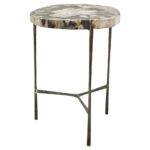 eichholtz boylan rustic loft petrified wood round side table product accent kathy kuo home lighting seattle percussion stool square nesting tables cherry wedge end plastic ideas 150x150