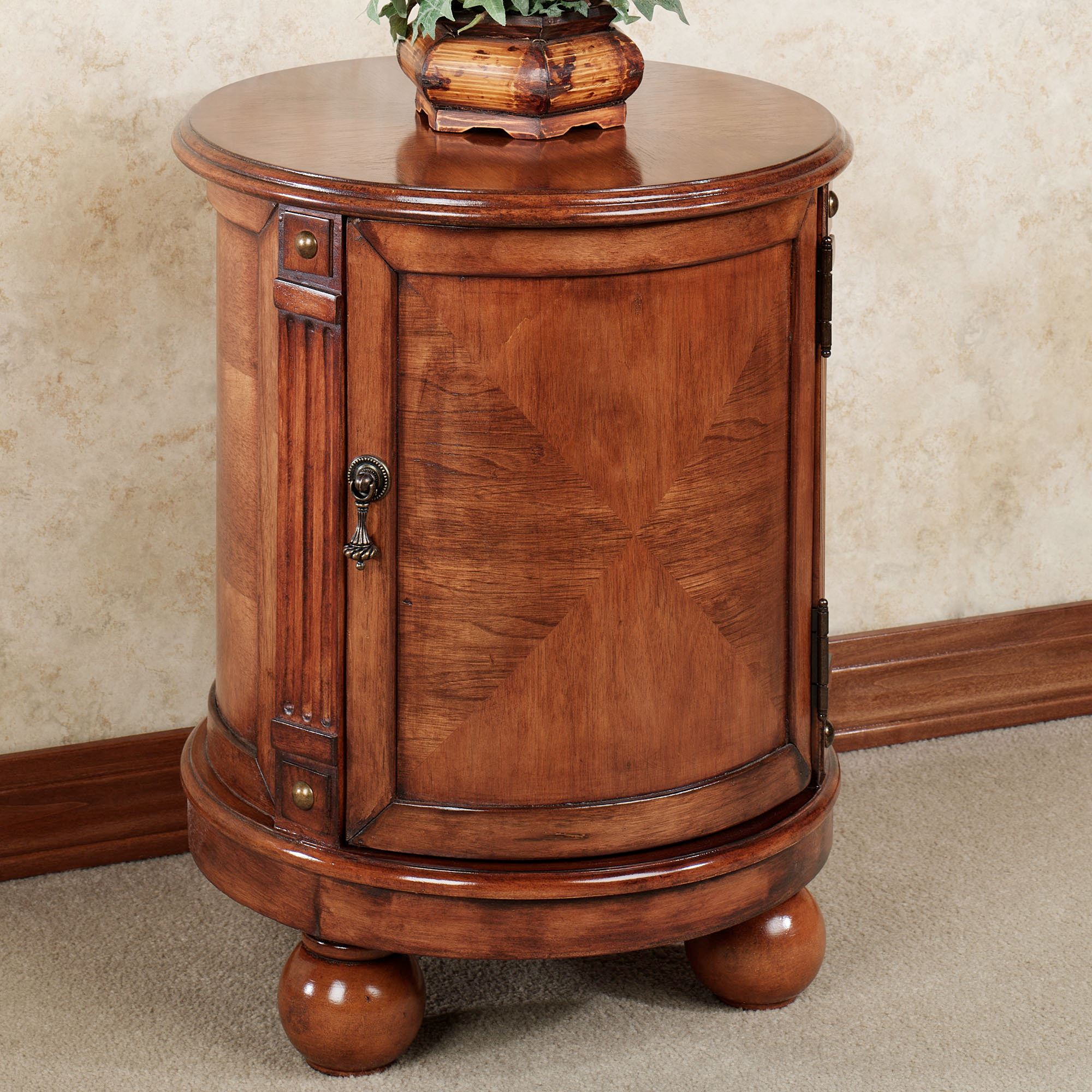 eldred round chairside accent storage chest tables and chests natural cherry touch zoom small tall white table for foyer post target threshold windham cabinet jcpenney dishes