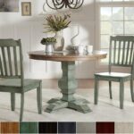 eleanor two tone round solid wood top dining table inspire classic sage green accent tables narrow entryway cabinet small grey bedroom chair counter height trestle bunnings timber 150x150