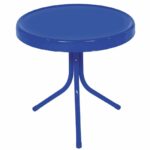 electric blue retro metal tulip outdoor side table free shipping today reclaimed wood round end threshold rustic accent beverage cooler best drum throne hobby lobby patio 150x150