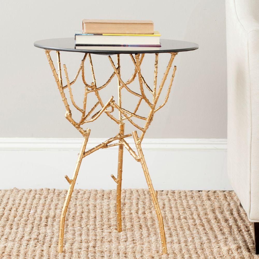 elegant alyse metallic end table sourn enterprises outstanding tara for black glass home decorators collection baylee drum shiny gold accent fashionable turquoise coffee media