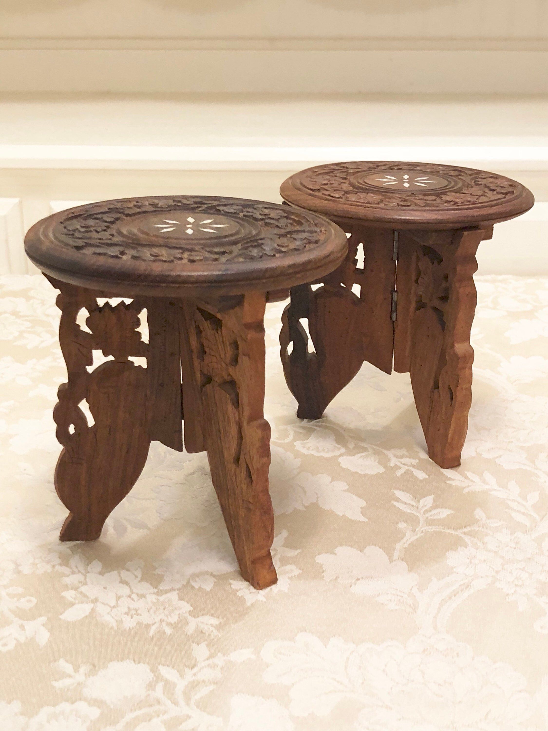 elegant carved wooden display candle holder small accent table shelf excited share this item from etsy yoga decor pottery barn patio furniture tall chairs reproduction designer