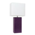 elegant designs avenue modern eggplant leather table lamps egp crate and barrel marilyn accent lamp with white fabric shade ships lantern gallerie art target stools benches combo 150x150