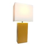 elegant designs avenue modern eggplant leather table tan lamps crate and barrel marilyn accent lamp with white fabric shade egp the square legs dining set bench hammered brass 150x150