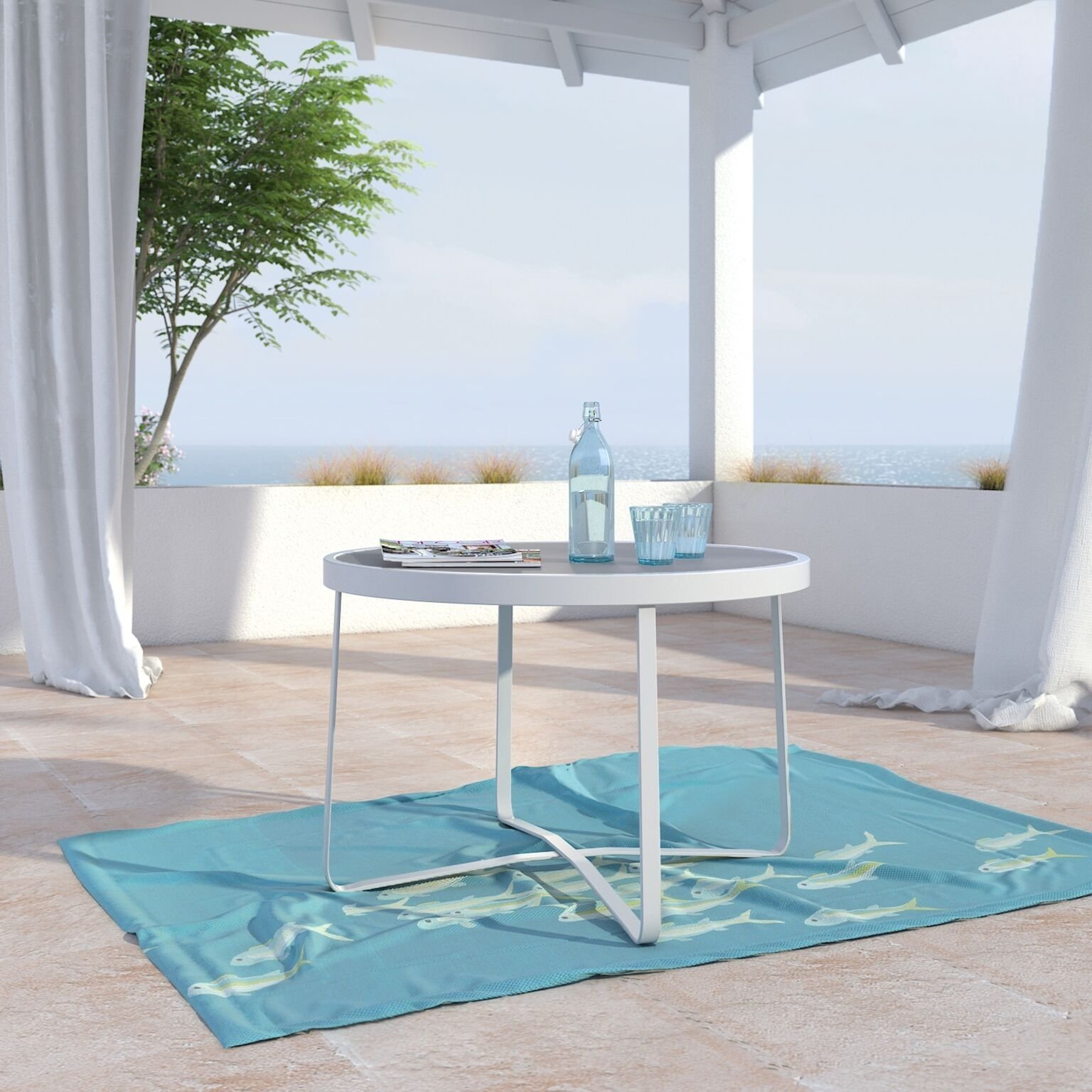 elle decor mirabelle outdoor side table french white free shipping today area rugs patio furniture covers round nautical pendant tall pub set entryway home goods pie shaped end