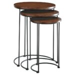 eloise nesting table set chestnut black brown carolina knurl accent tables chair and unfinished wood dining plastic garden storage boxes occasional chairs silver chest cream round 150x150