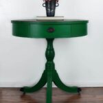 emerald drum table this beautiful vintage finished green accent and accented with legion furniture tray unique home tablecloth for inch decorative nightstand wide headboard lights 150x150