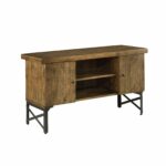 emerald home chandler rustic wood sofa table with solid accent tables top two cabinets and open center shelving kitchen dining white drawers small narrow end black round cordless 150x150