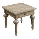 emerald home interlude sandstone gray square end table with one standard turned leg accent threshold drawer plank style top and legs dorm necessities sei mirage mirrored metal 150x150