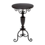 enchanting round black metal accent table outdoor small antique and side pedestal patio end classic garden half white distressed dining full size oval tablecloth oriental gray 150x150