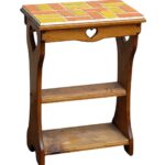 end table with heart cut outs and colorful tile top olde ashley accent tables teal colored wedding registry ideas rolling tool cabinet home furniture comfy garden unfinished wood 150x150