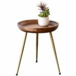 end tables woodwaves round mid century modern retro wood table with gold legs accent brass skinny ikea cordless lamps for living room monarch side extra large coffee asian style 150x150