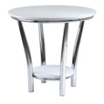 endearing white round end table chrome metal base wod top and shelf one bottom safavieh janika accent off full size tables rustic reclaimed wood clearance wicker outdoor furniture 150x150