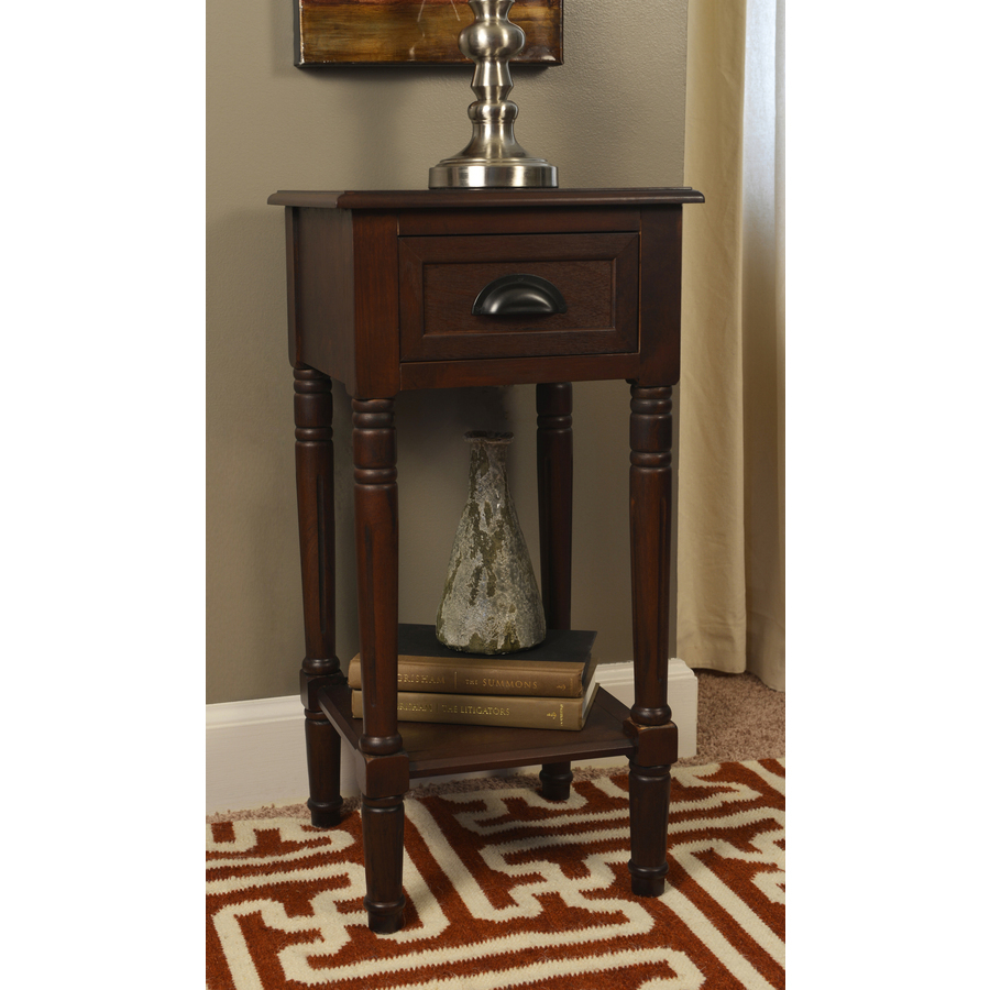 espresso composite casual end table accent brown rattan drum hallway and entry tables high bar kitchen dining decor short furniture legs bedside charging station target extendable