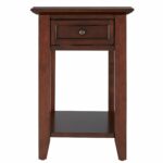 espresso single drawer end table with power strip living room accent coffee cover ideas ikea kids storage boxes media console torch lamp ornate side silver mirrored nightstand 150x150