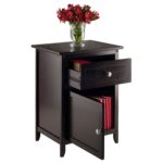 espresso wood end table nightstand accent fastfurnishings trestle measurements side inches high occasional tables modern ceiling lights patio umbrella dining room centerpieces 150x150