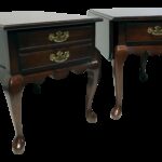 ethan allen pedestal end table tops delwood solid cherry queen anne style side tables chairish with drawer rustic dresser cross leg bedside short refrigerators lamps for bedroom 150x150