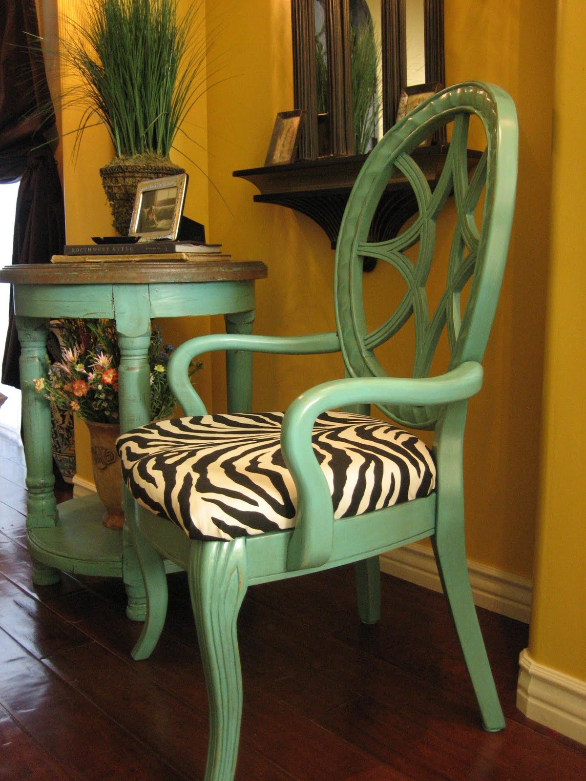 european paint finishes aqua accent table chair zebra print end birch lamp shades glass top cocktail lift coffee galvanized pipe legs solid oak furniture drink holder white rustic
