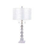 fangio lighting clear stacked crystal ball table lamp with brushed steel lamps accent metal accents support cocktail linens white wicker glass top corner occasional blue and 150x150
