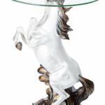fantasy magical unicorn horse glass top accent table kitchen dining college dorm room decor half moon sofa versailles furniture set living tables bedroom chairs target narrow 150x150