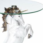 fantasy magical unicorn horse glass top accent table kitchen dining set living room tables stump lucite coffee childs drum stool rattan garden furniture homebase pier one shower 150x150