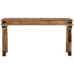 farmhouse console tables accent the weathered brown home decorators collection hooper table fields tall dining room target storage bench concrete garden and chairs entryway 150x150