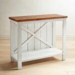 farmhouse white small console table pier imports one anywhere accent wrought iron patio dining garden storage units verizon ellipsis drop side ikea tops currey and company 150x150