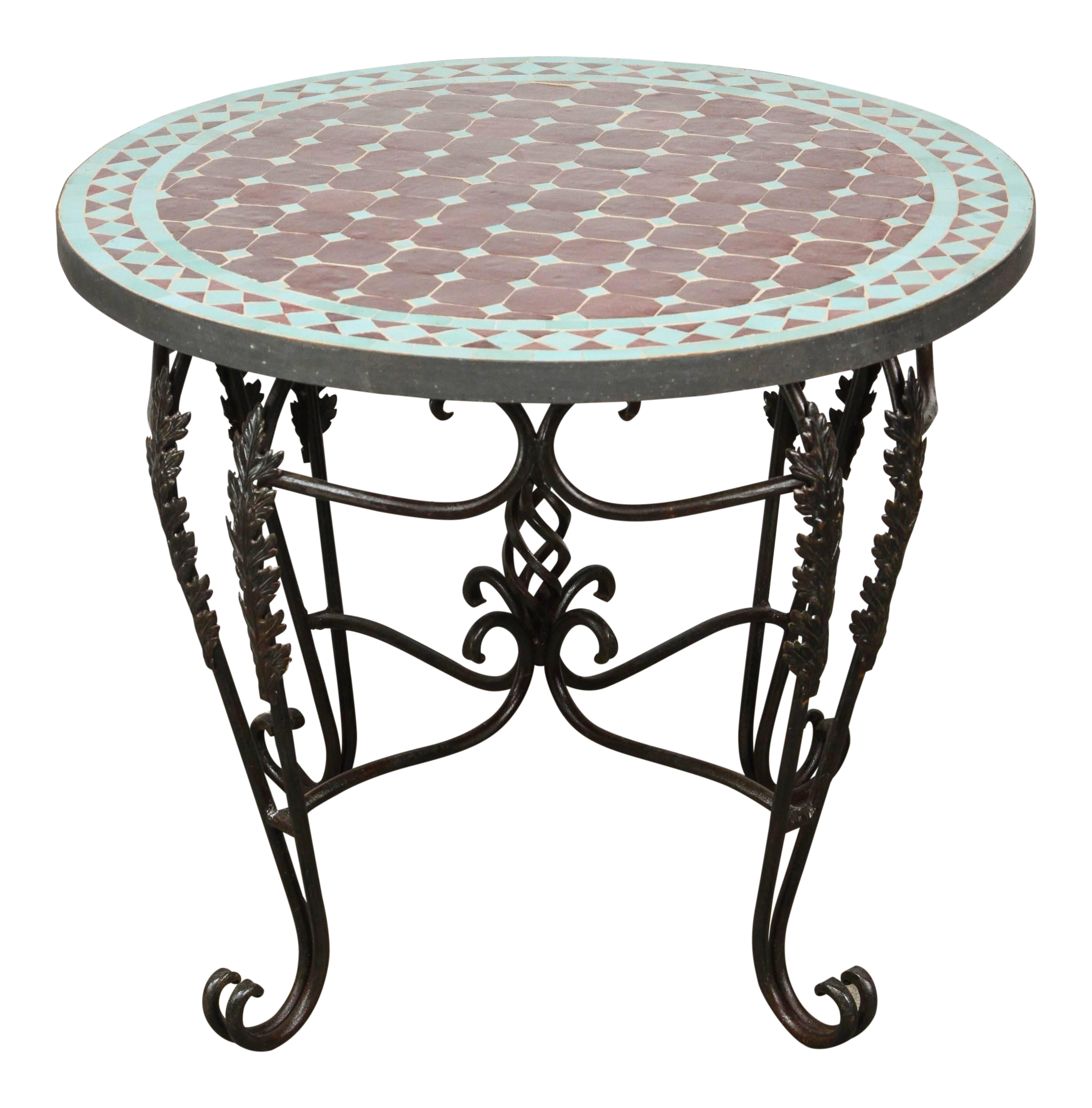 fine moroccan round mosaic tile side table indoor outdoor decaso accent small blue lamp couches for spaces hammered drum baby changing unit gold leaf grill chef west elm white