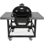 fireplace bbq and appliances fireside woodland hills primo oval large ceramic kamado grill steel cart with stainless side tables outdoor table for live edge end counter pub wood 150x150