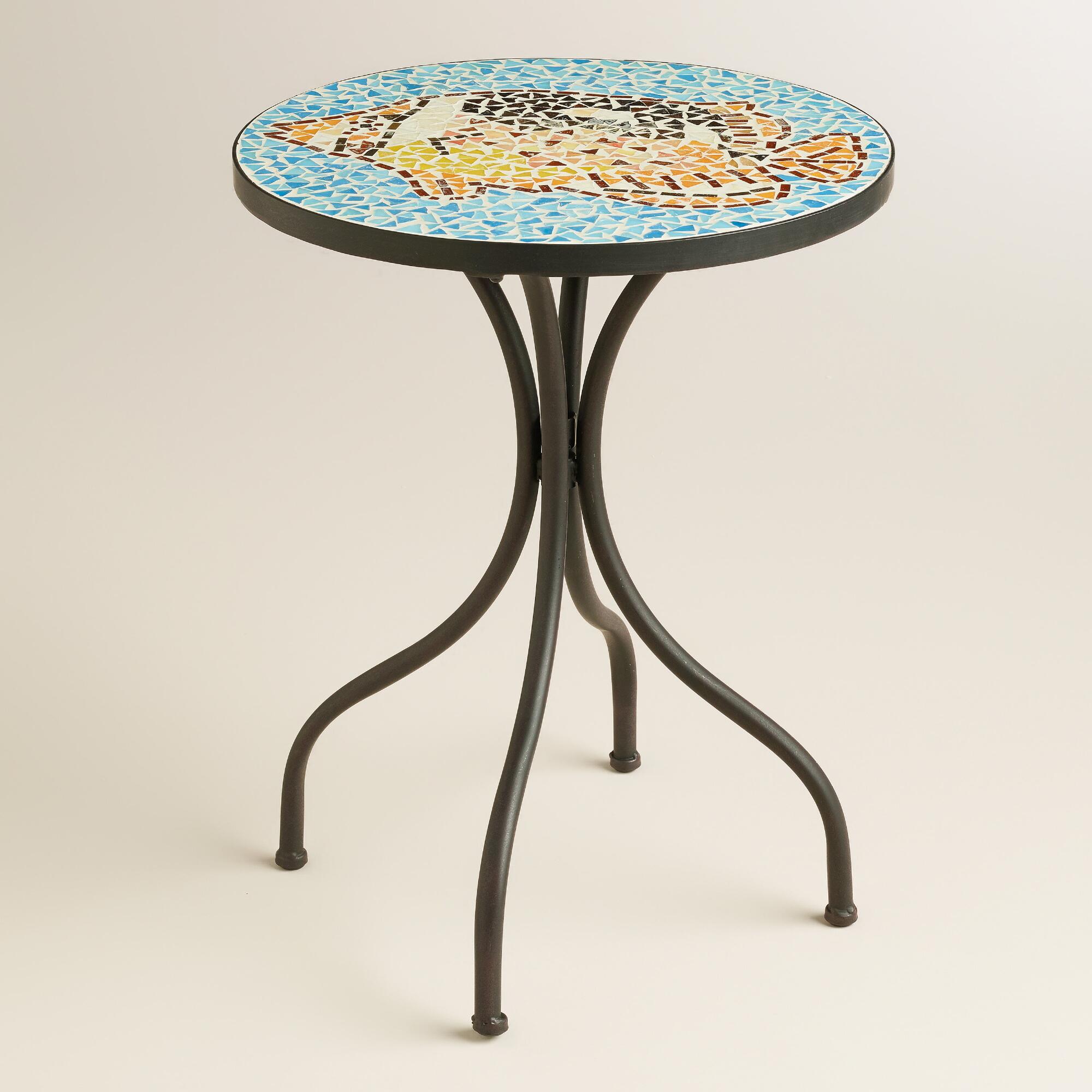 fish mosaic cadiz accent table world market with storage kohls target vases union jack furniture butler desk acrylic coffee tray set three glass tables slipper chair bedside ideas