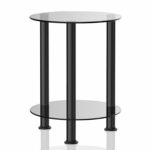 fitueyes grey glass end table accent side coffee black pottery barn round chair danish mid century modern red tables decor rustic furniture edmonton media console folding bedroom 150x150