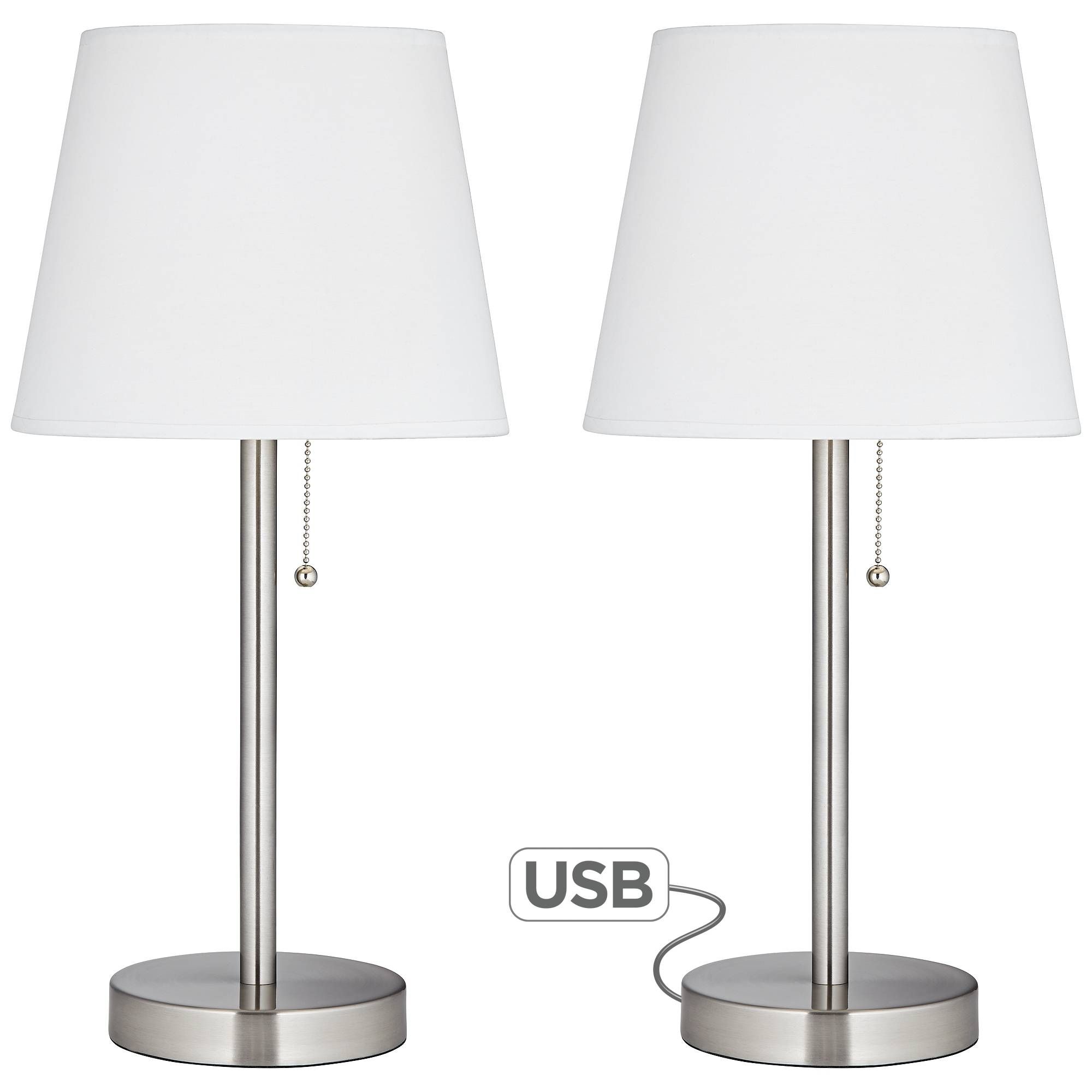 flesner utility plug usb brushed steel table lamp set style accent with port chinese ginger jar lamps gold pottery barn bath outside umbrella ikea storage cupboards dog grooming