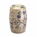 floral ceramic garden stool chinese butterfly decorative accent table details about stools pottery barn dining chairs ikea square shelves brass nightstand coffee sets target foyer 150x150