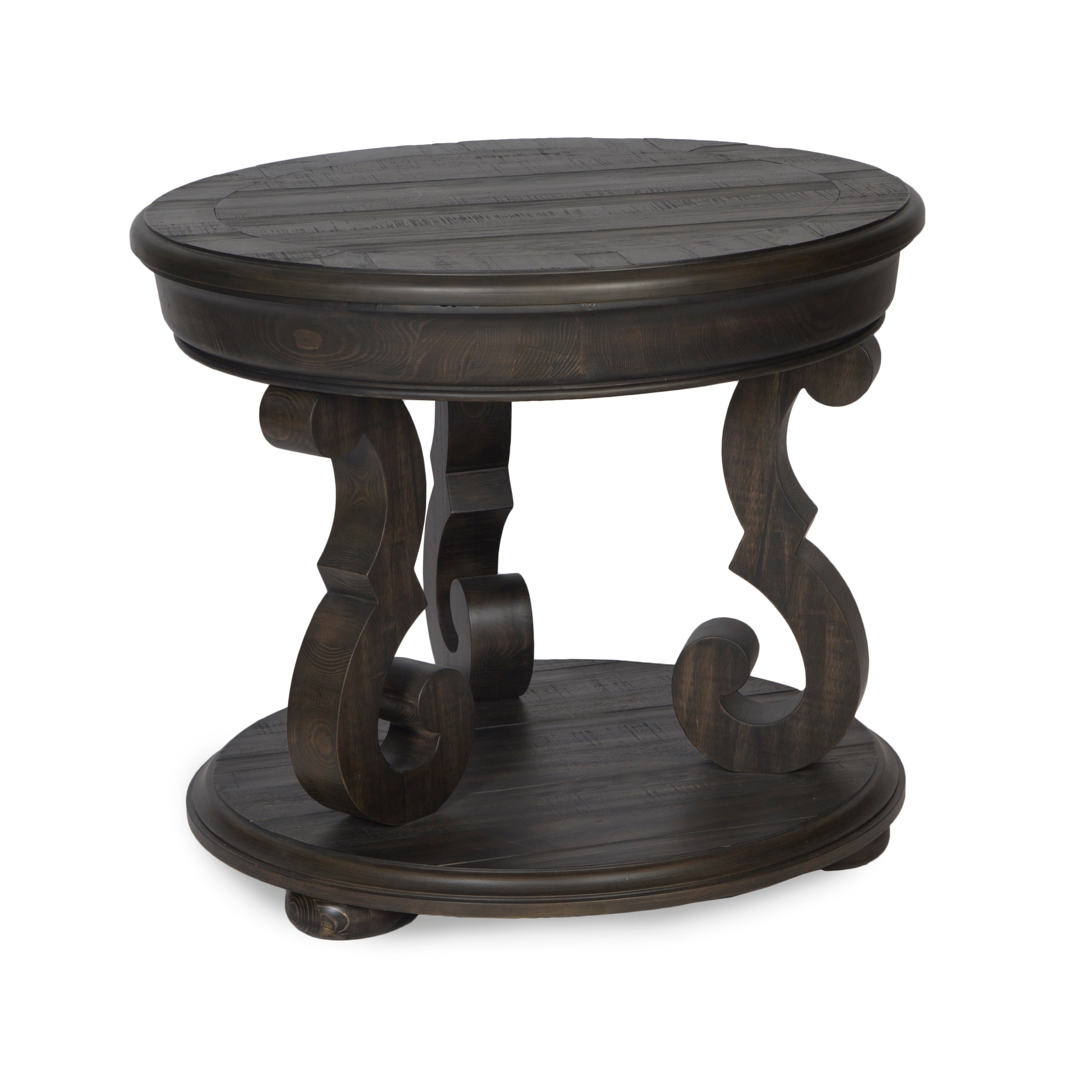 florence traditional distressed charcoal rustic round accent table black free shipping today marble dining room and chairs small balcony umbrella patio amish tables espresso brown