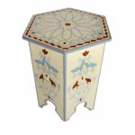 flower handpainted moroccan accent end table nightstand night stand furniture bazaar bedroom lamps mirrored bedside himym umbrella mid century modern dining patio chair covers 150x150