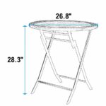 for phi villa resin wicker patio accent table with tempered glass tabletop outdoor backyard bistro dining whole crov aluminum coffee drop leaf battery operated light mainstays 150x150